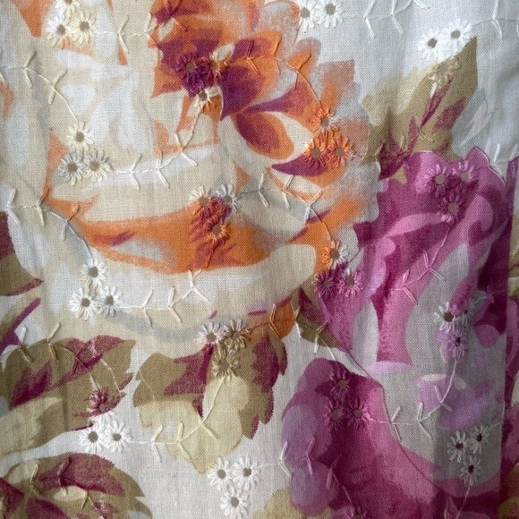 Mica Vintage Floral Lace White Pink Purple Dress Size XS - Picture 4 of 10